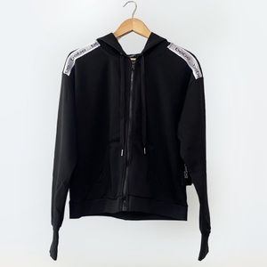 Bebe Sport size M Black Zip-Up Hoodie Jacket with Thumb Holes